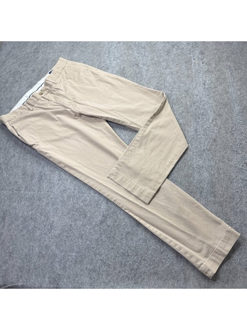 Polo Ralph Lauren Chino Pants Men 34 x 30 Beige Flat Front Stretch Slim Fit 182